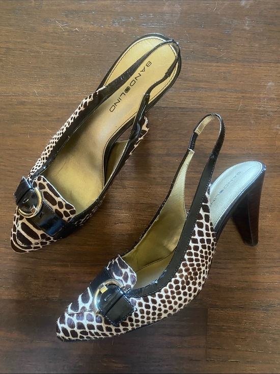 Bandolino Shoes - Bandolino Brown and Black Animal Print Slingback Heels